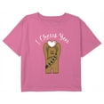 thumbnail image 1 of Girl's Star Wars Valentine's Day I Chews You Heart Graphic Cropped T-Shirt Light Pink Medium, 1 of 3