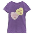 thumbnail image 1 of Girl's Star Wars Valentine's Day I Love You I Know Hearts  Graphic Tee Purple Berry Large, 1 of 3