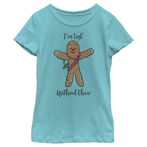 Girl's Star Wars Valentine's Day Lost Without Chew Graphic Tee Tahiti Blue Medium