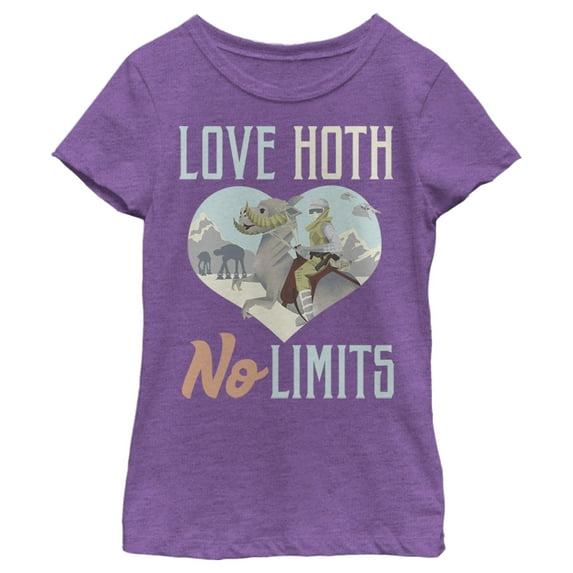 Girl's Star Wars Valentine's Day Love Hoth No Limits Graphic Tee Purple Berry X Small