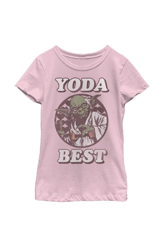 Girl's Star Wars Valentine's Day Yoda Best Graphic Tee Light Pink Large
