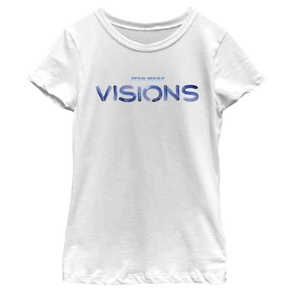 Girl's Star Wars: Visions Blue Logo  Graphic Tee White Small