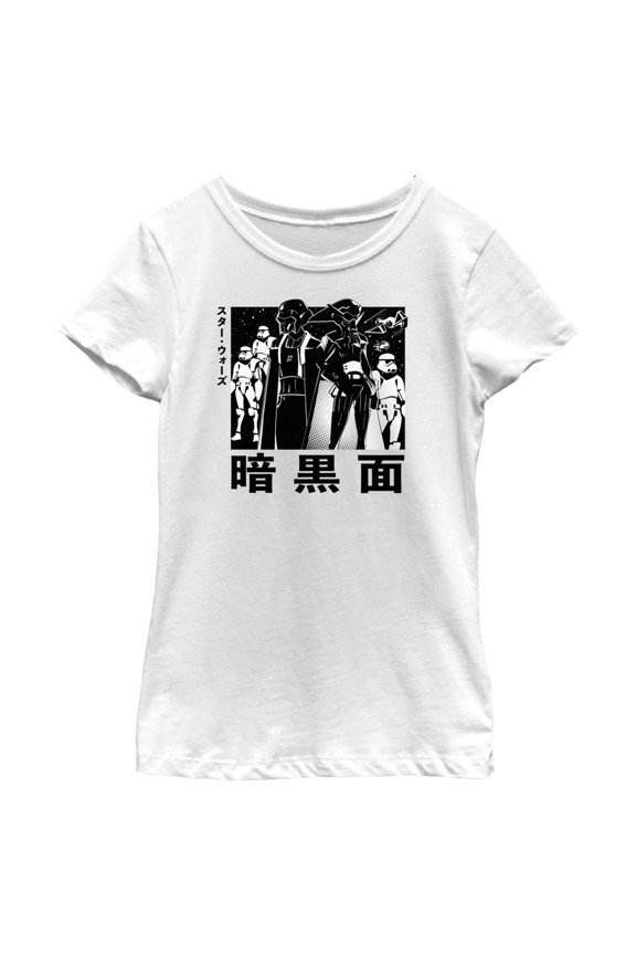 Girl's Star Wars: Visions Dark Side Anime Graphic Tee White Large