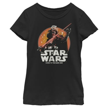 Girl's Star Wars: Visions Retro Anime Darth Vader  Graphic Tee Black Medium