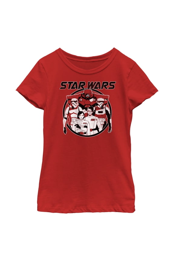 Girl's Star Wars: Visions Stormtroopers Anime Graphic Tee Red Small