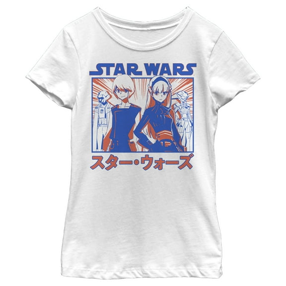 Girl's Star Wars: Visions The Twins  Graphic Tee White Small