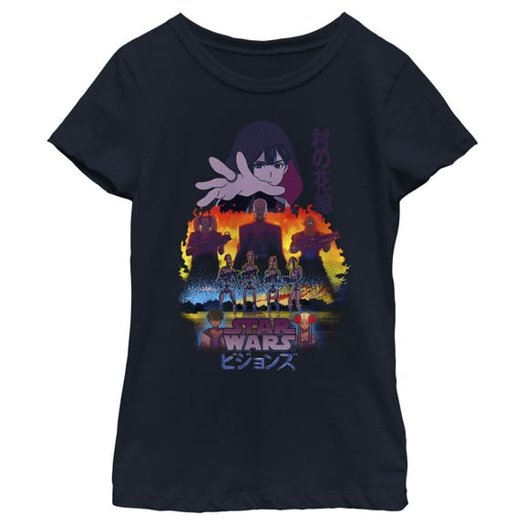 Girl's Star Wars: Visions The Village Bride  Graphic Tee Navy Blue X Small