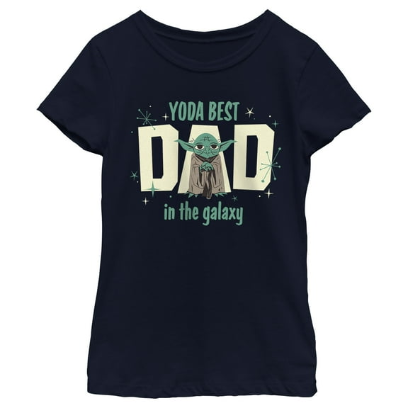 Girl's Star Wars Yoda Best Dad in the Galaxy  Graphic T-Shirt