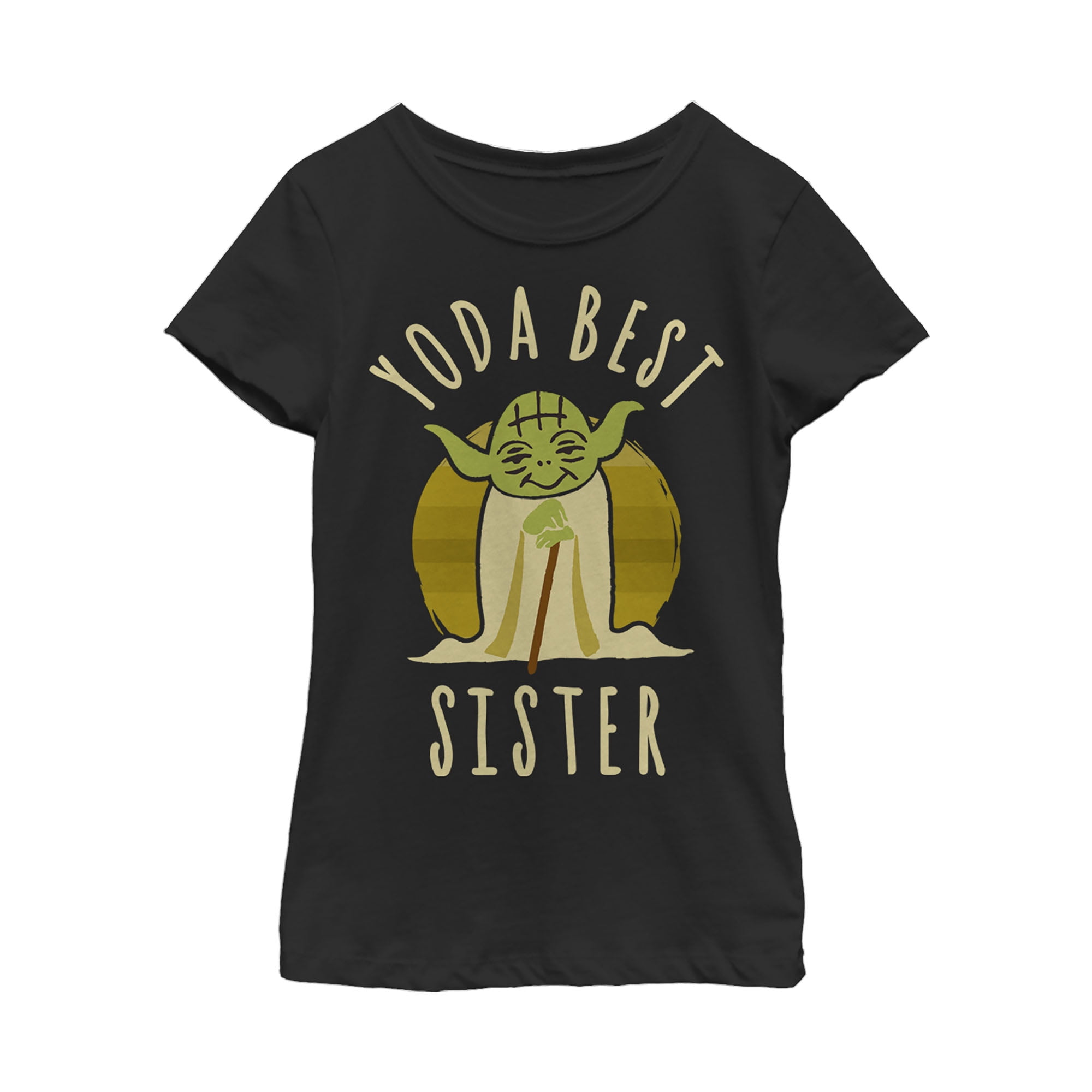 Junior's Star Wars Yoda Best Sister Ever Graphic Tee Black Large