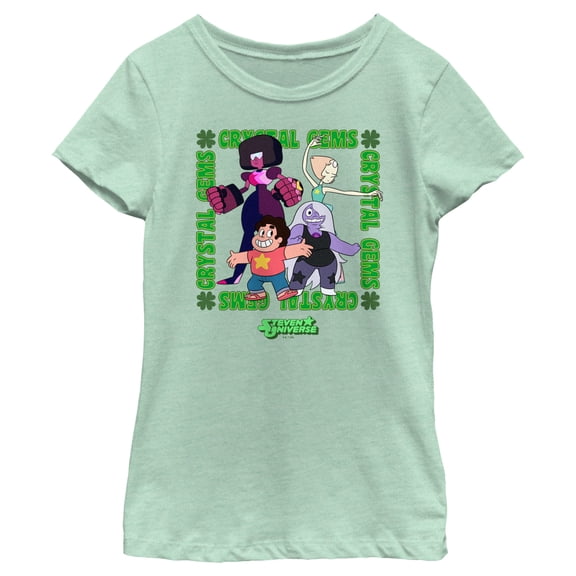 Girl's Steven Universe Crystal Gems Frame Graphic Tee Mint Large