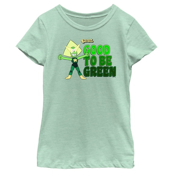 Girl's Steven Universe Peridot Good to Be Green  Graphic Tee Mint Medium