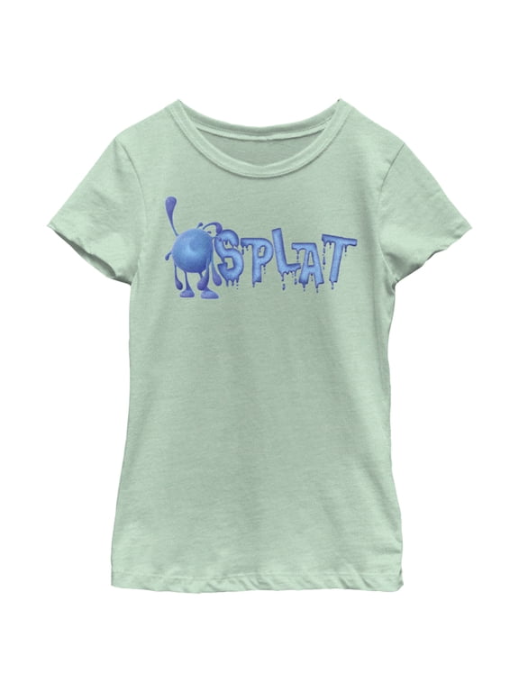 Girl's Strange World Splat Drip Logo Graphic Tee Mint Medium