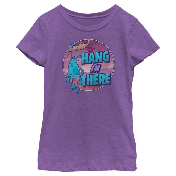 Girl's Strange World Splat Hang in There Graphic Tee Purple Berry Large