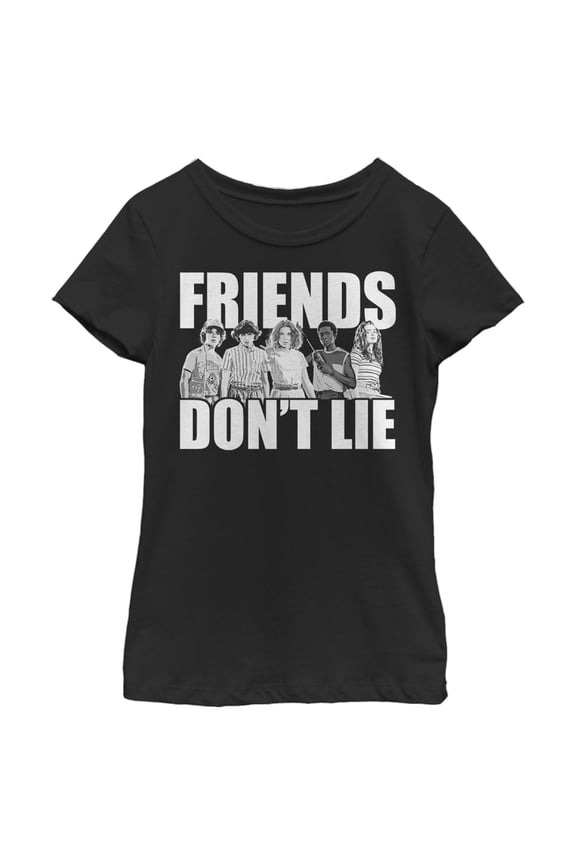 Netflix Girl's Stranger Things Friends Don't Lie Character Pose Graphic T-Shirt