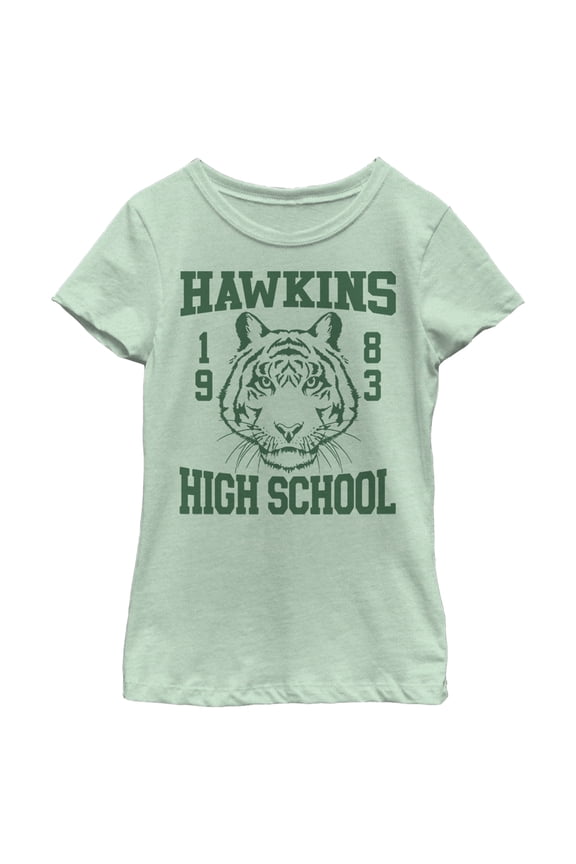 Netflix Girl's Stranger Things Hawkins High School Tiger 1983 Graphic T-Shirt