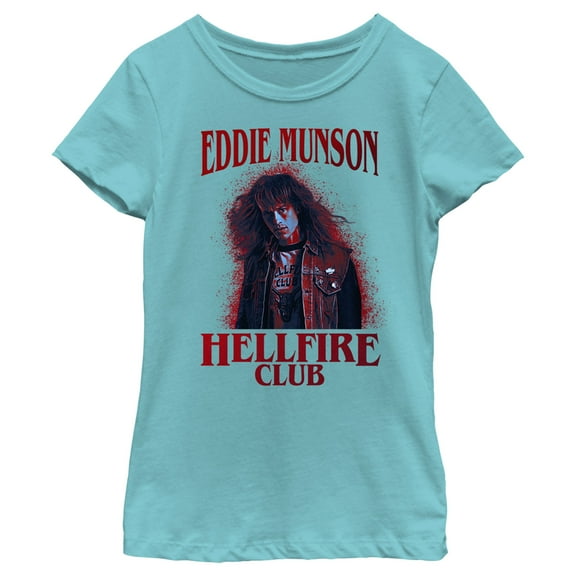 Netflix Girl's Stranger Things Hellfire Club Eddie Munson Graphic T-Shirt