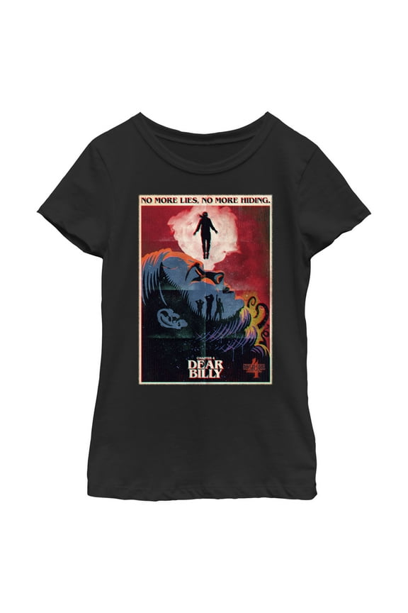 Netflix Girl's Stranger Things Retro Dear Billy Poster Graphic T-Shirt