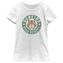 Netflix Girl's Stranger Things Retro Hawkins High School Tiger Mascot Graphic T-Shirt