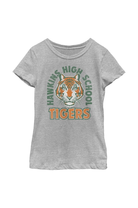 Netflix Girl's Stranger Things Retro Hawkins High School Tigers Graphic T-Shirt