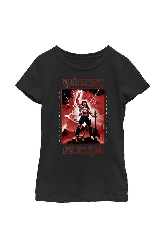 Netflix Girl's Stranger Things Rockstar From Hellfire Club Eddie Munson Graphic T-Shirt