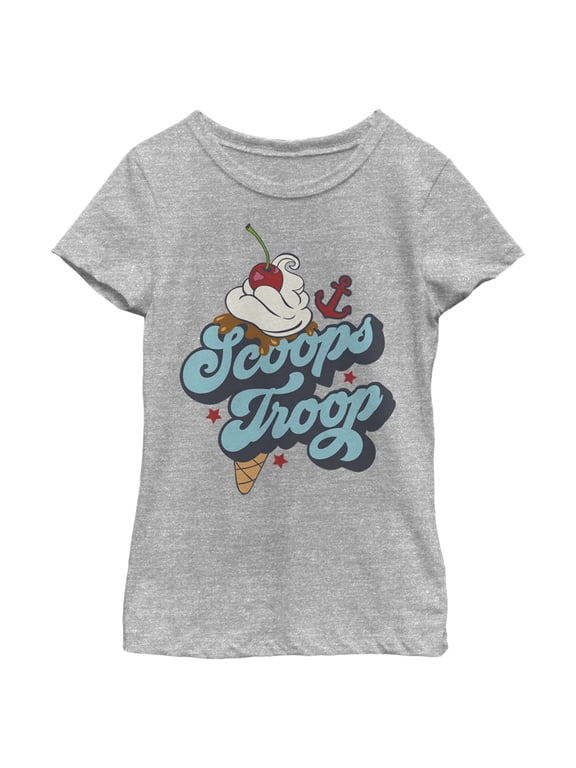 Netflix Girls' Stranger Things Scoops Troop Ice Cream Graphic T-Shirt,