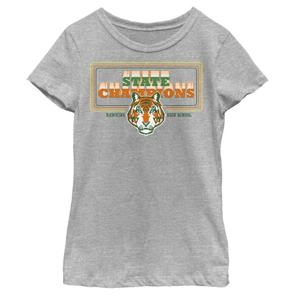 Netflix Girl's Stranger Things State Champion Hawkins Hig School Graphic T-Shirt