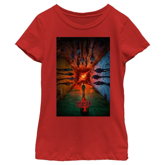 Netflix Girl's Stranger Things The Rift Has Many DiNetflix Men'sions Poster Graphic T-Shirt