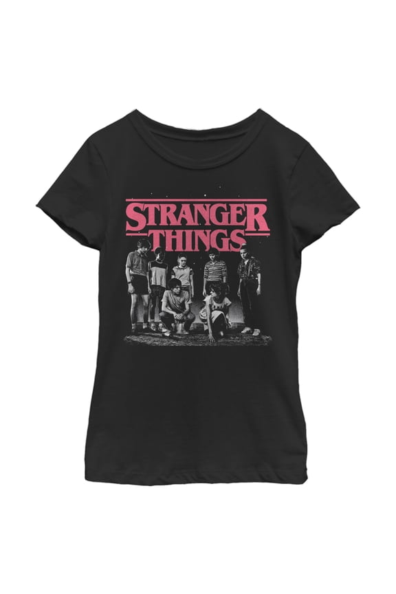 Netflix Girl's Stranger Things Title Logo Faded Graphic T-Shirt