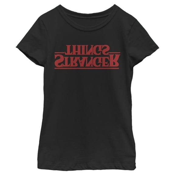 Netflix Girl's Stranger Things Upside Down Logo Graphic T-Shirt