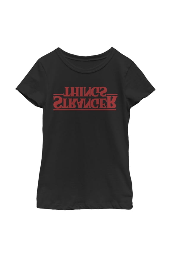 Netflix Girl's Stranger Things Upside Down Logo Graphic T-Shirt
