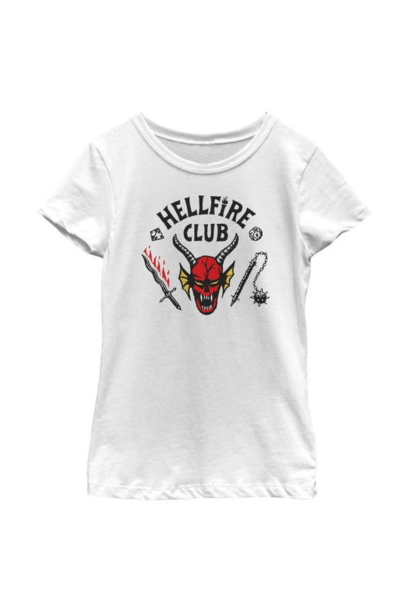 Netflix Girl's Stranger Things Welcome to the Hellfire Club Graphic T-Shirt