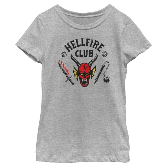 Netflix Girl's Stranger Things Welcome to the Hellfire Club Graphic T-Shirt