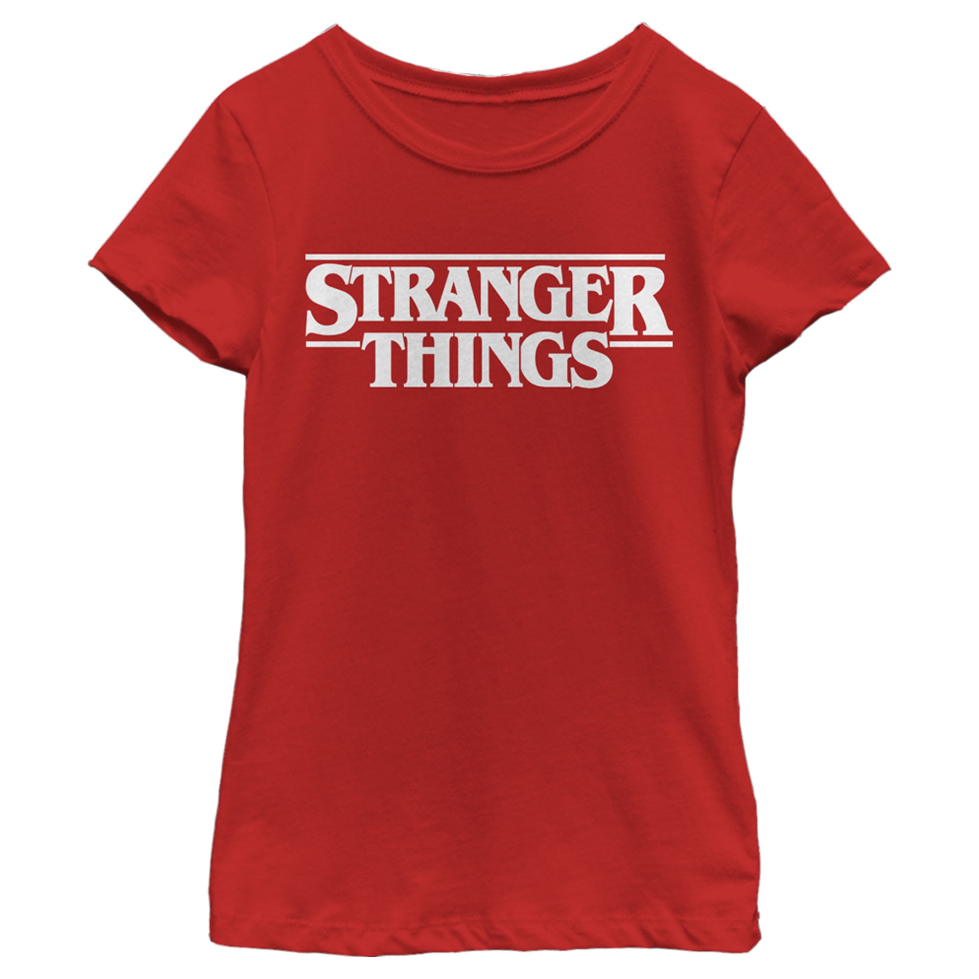 Netflix Girl's Stranger Things White Logo Graphic T-Shirt - Walmart.com