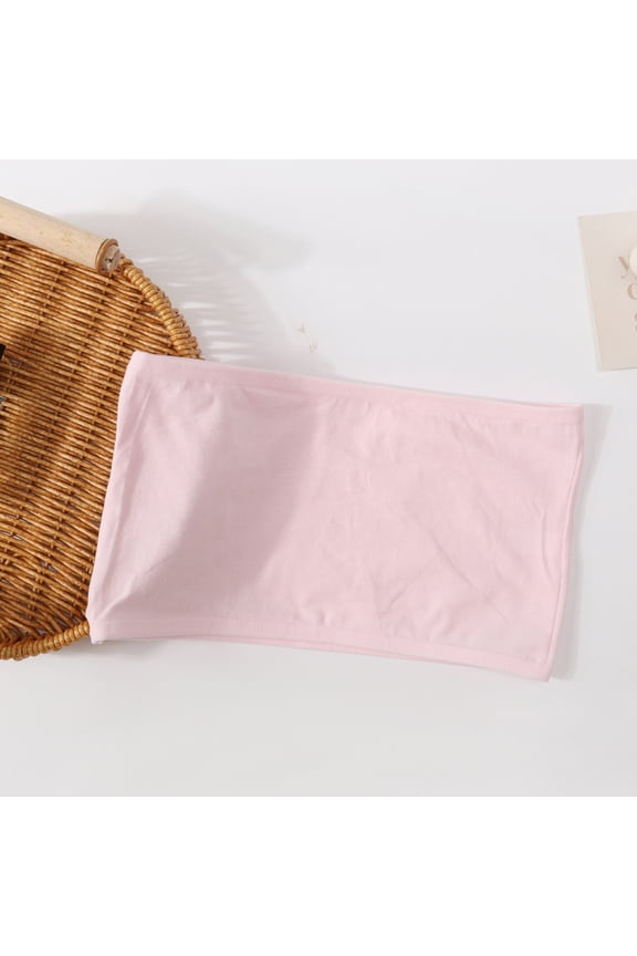 Girl's Strapless Bra Bandeau Tube Sports Comfortable Developmental Underwear Bras for Tween Girls Girls Bandeau Bra 150