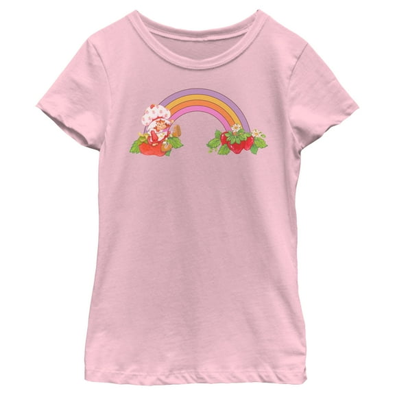 Girl's Strawberry Shortcake Enjoying the Rainbow Graphic T-Shirt