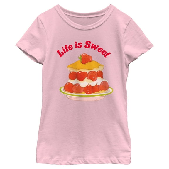 Girl's Strawberry Shortcake Life is Sweet Cake Graphic T-Shirt