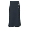 thumbnail image 1 of Girl's Stretch Cotton Knit Faux Button Front Ankle Length A-Line Skirt, 1 of 4