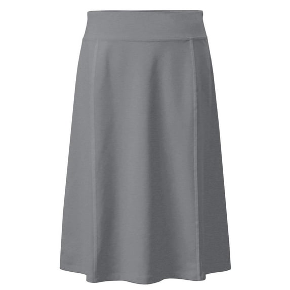 Girl's Stretch Cotton Knit Panel Below the Knee Length A-Line Skirt