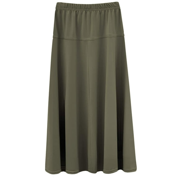Girl's Stretch Knit Fit and Flare A-Line Maxi Skirt