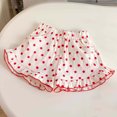 thumbnail image 1 of Girl's Summer Cute Shorts Ruffle Hem Casual Polka Dot Print Elastic Waist Shorts, 1 of 7