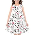 thumbnail image 1 of Girl's Summer Dress 4T 7-8Y Floral Sleeveless A-Line Swing Midi Sundresses Comfy Cotton Kids Gift Cute Pretty Dresses, White, 7 Years, 1 of 3