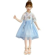 Girl's Summer Dresses Chinese Style Princess Dresses Tang Dynasty Clothing Chiffon Skirt