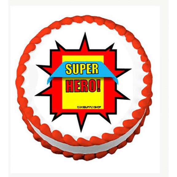 Girl's Super Hero Pink Theme Edible Cake Decoration Topper