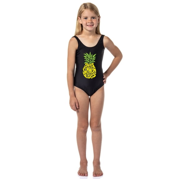 Girl's Sweet Summer Vibes One Piece Swimwear for the Ocean Pool Beach Water