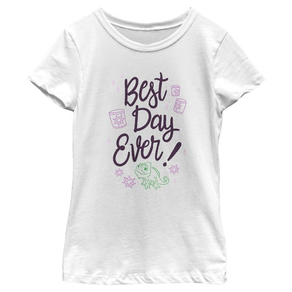 Girl's Tangled Best Day Ever Pascal Graphic Tee White X Large