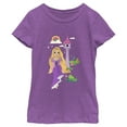 thumbnail image 1 of Girl's Tangled Cartoon Rapunzel  Graphic Tee Purple Berry Medium, 1 of 4