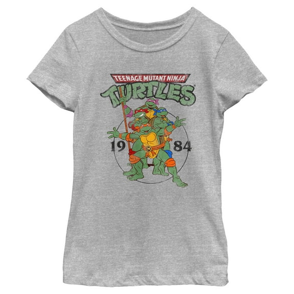 Girl's Teenage Mutant Ninja Turtles 1984 Heroes Graphic Tee Athletic Heather X Large