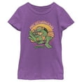 thumbnail image 1 of Girl's Teenage Mutant Ninja Turtles Distressed Michelangelo in Action Graphic Tee Purple Berry Large, 1 of 4