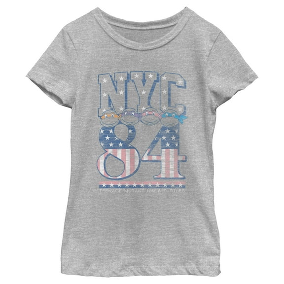 Girl's Teenage Mutant Ninja Turtles Patriotic NYC 84  Graphic Tee Athletic Heather X Large