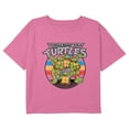 thumbnail image 1 of Girl's Teenage Mutant Ninja Turtles Retro Striped Brothers Graphic Cropped T-Shirt Light Pink Medium, 1 of 3